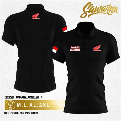 Jual Poloshirt Kaos Polo Kerah Honda Sayap Honda One Heart Logo