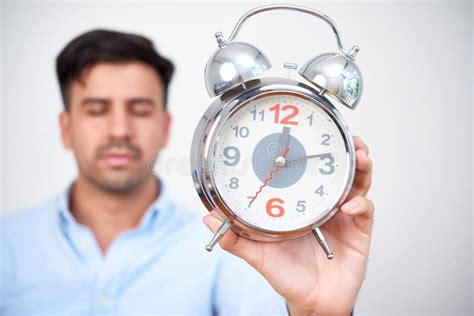 Man Overslept His Work Stock Image Image Of Holding 140478867