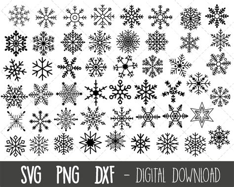 Snowflake Svg Bundle Snowflake Clipart Snow Svg Christmas Svg Winter Svg Xmas Snow Svg