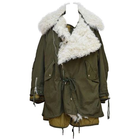 Balenciaga Oversized Shearling Lined Cotton Twill Parka 36 Mint At 1stdibs Balenciaga