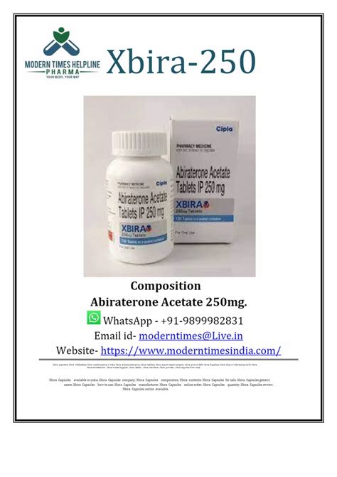 Abiraterone Acetate Xbira 250 Mg Tablet For Personal Clinic Hospital