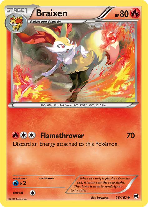 Braixen 26 Breakthrough 2015 Pokemon Card