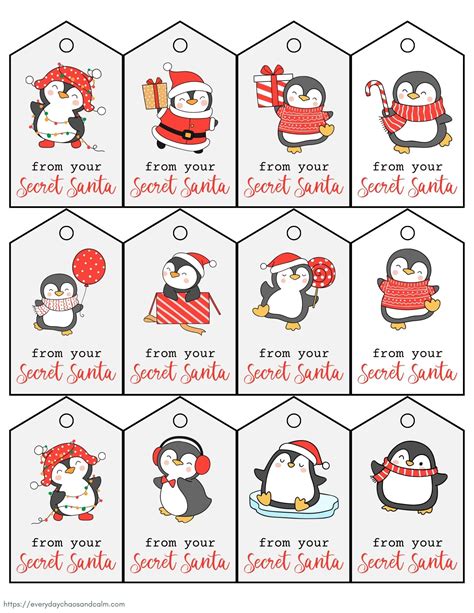 Free Printable Secret Santa Gift Tags