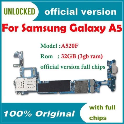 QI11524 Carte mère originale débloquée pour Samsung Galaxy A5 A520F