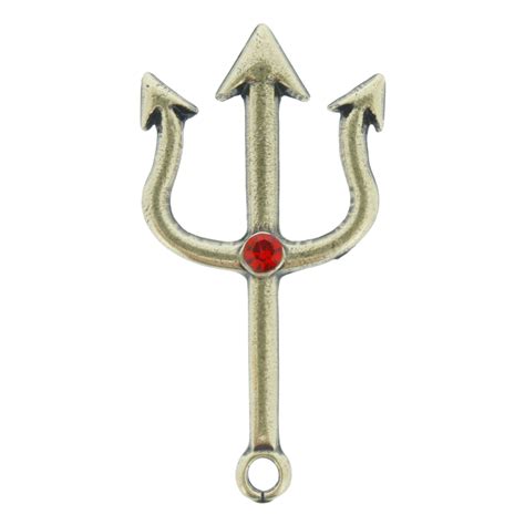 Tridente Ouro Velho Strass Vermelho Mm Universo Religioso