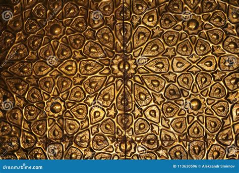 Golden Door In The Muslim Mosque Stock Photo Image Of Symbol Hajj