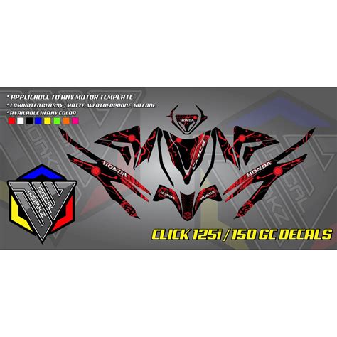 Honda Click V2 125i 150 GC RED CIRCUIT DECALS Shopee Philippines