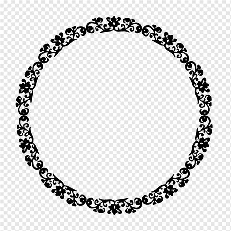 Dibujo De Bordes Y Marcos Redondo Frontera Pulsera Monocromo Png