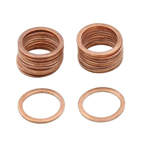 Copper Crush Washers Flat Sealing Gaskets Plate Rings X Mm Dia