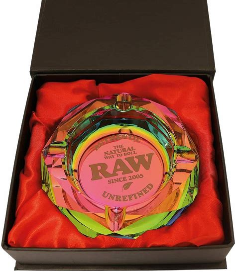 RAW Crystal Glass Ashtray Multicolour Rainbow Edition Smokers Store