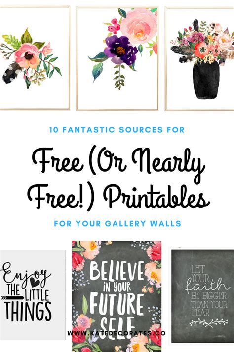 10 Fantastic Sources For Free Or Nearly Free Printables For Your