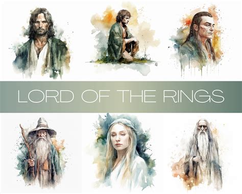 Lord Of The Rings Watercolor Style Clip Art Digital Art Etsy