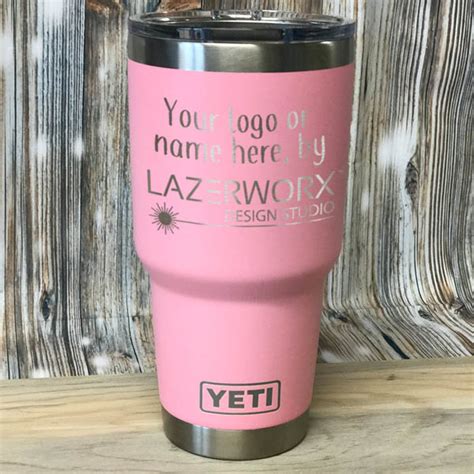 Laser Engraved Pink Yeti Rambler 30 Oz Stainless Steel Personalized