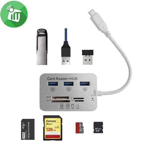 USB C 7in1 USB Hub Combo Card Reader