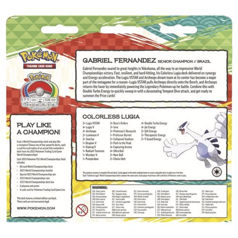 Pokemon World Championship Deck Gabriel Fernandez Colorless