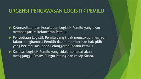 Pengawasan Tahapan Pendistribusian Logistik Pemilu Ppt