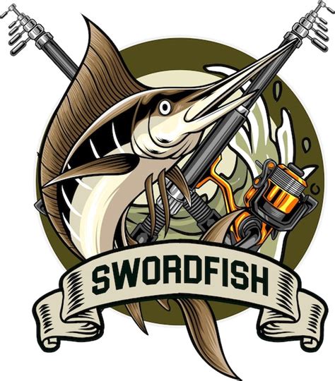 Premium Vector Vector Illustration Of Swordfish Fishing Rods And