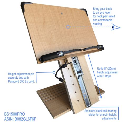 A Book Stand Bs1500pro Book Holder Wadjustable Height Eye Level