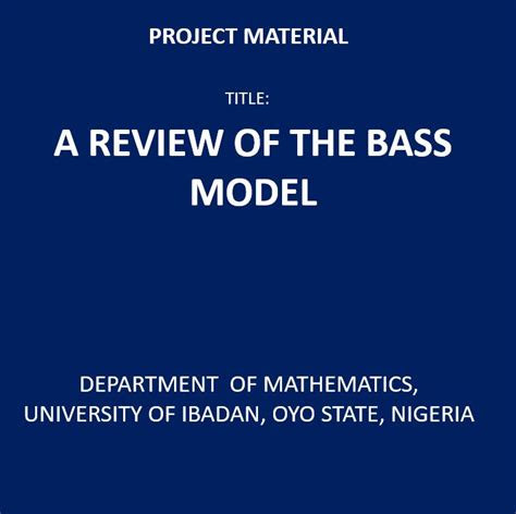 A Review Of The Bass Model Booklab24
