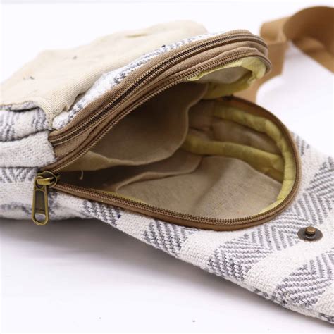 Body Cross Bag Natural Cotton Grey White AW Dropship Your