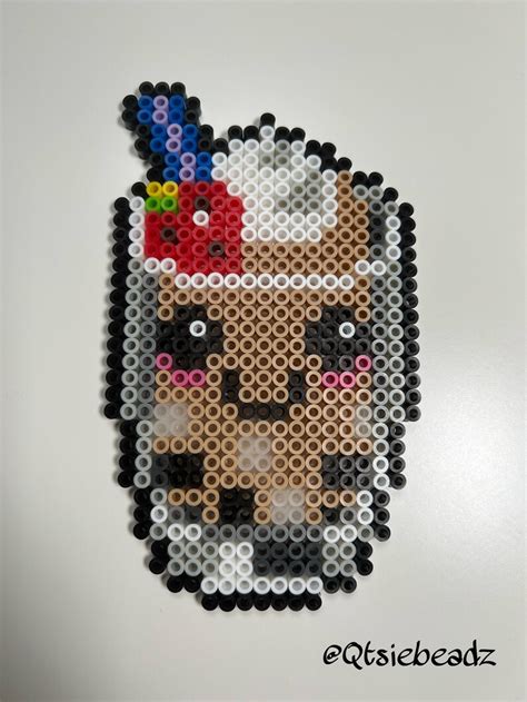 Cute Boba Milk Tea Smoothie W Black And Clear Bobas Kandi Perler Beads