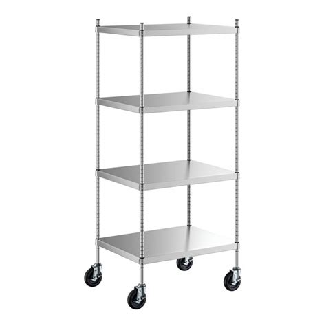 Regency Spec Line 24 Wide NSF Solid Stainless Steel Mobile Shelving