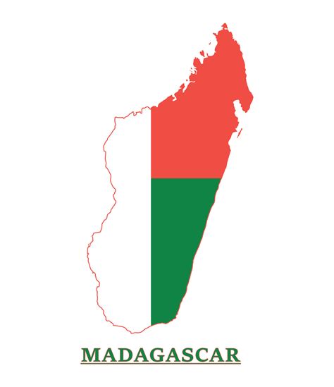 Madagascar National Flag Map Design Illustration Of Madagascar Country