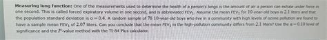 Solved Measuring Lung Function One Of The Measurements Used Chegg
