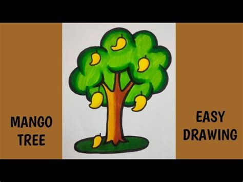 How To Draw Mango Tree Mango Tree Drawing Youtube