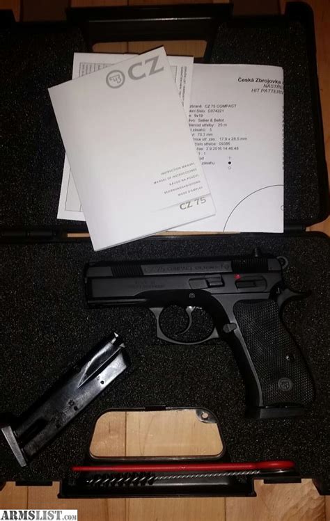 Armslist For Sale Cz 75 Compact 9mm Steel Frame Rail Safety 99021