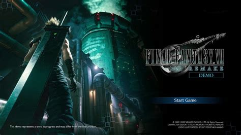 Final Fantasy Vii Remake Demo Title Screen First Startup File Youtube