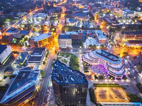 Springfield Ohio Usa Town At Blue Hour Stock Image Image Of Aerial