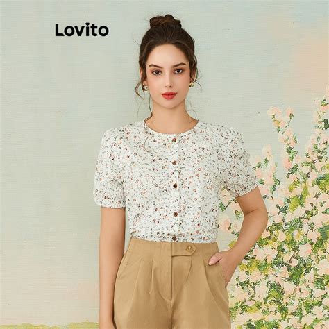 Lovito Blusa Boho Ditsy Es Florais Para Mulheres L Ed