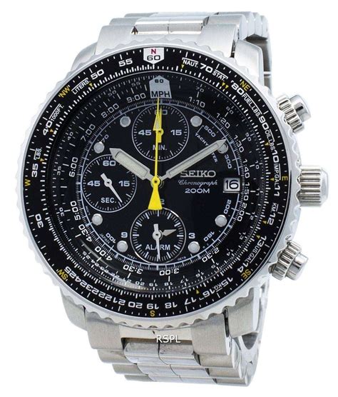 Refurbished Seiko Chronograph SNA411 SNA411P1 SNA411P Pilot S Flight