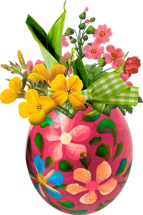 Tube Pâques oeuf png fleurs Easter egg clipart