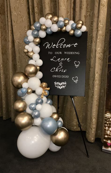 Wedding Welcome Board With Balloon Arch