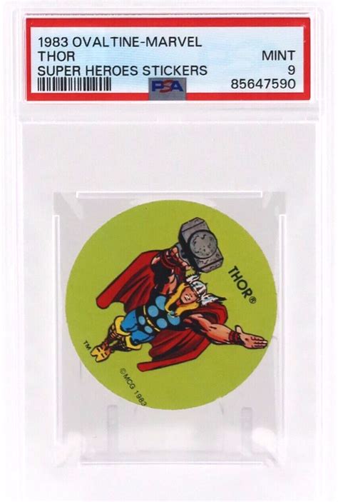 1983 OVALTINE MARVEL SUPER HEROES STICKER Set Of 10 All PSA Graded RARE