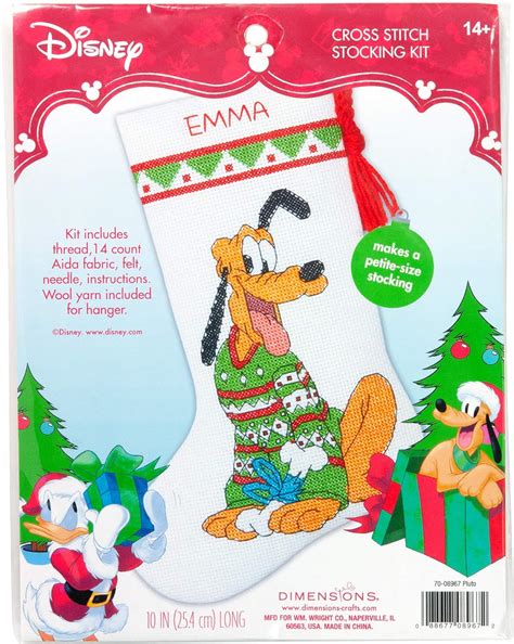 Pluto Cross Stitch Stocking Kit Includes Thread 14 Count Aida Fabric