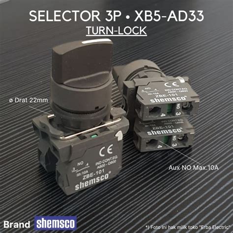 Jual Shemsco Mm Selector Switch Push Lock Posisi Xb Ad Ad