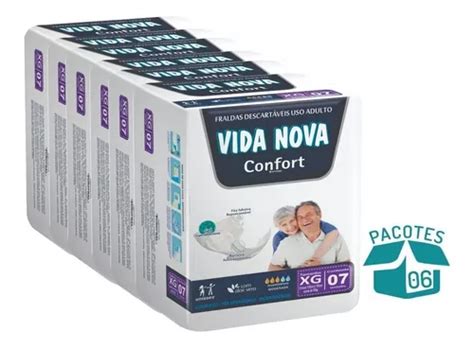 Fralda Geriátrica Vida Nova Confort 6 Pacotes MercadoLivre