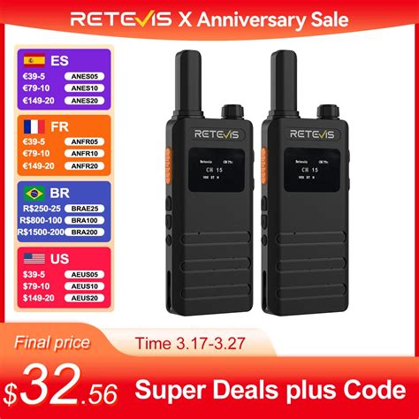 Retevis B63S Walkie Talkie With LCD Screen Portable Ultra Thin Walkie