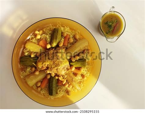 Rechta Traditional Algerian Dish Made Thin Stock Photo 2108295155