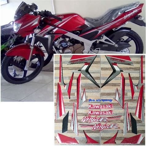 Jual Stiker Ninja R Striping Kawasaki Ninja R 150 L Merah Red Tahun