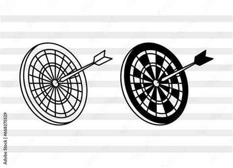 Dart SVG Dart Silhouette Dart Board Svg Dartboard With Dart Svg