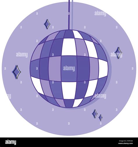 Sparkling Bright Disco Ball In Purple Colors Vector Illustration Stock