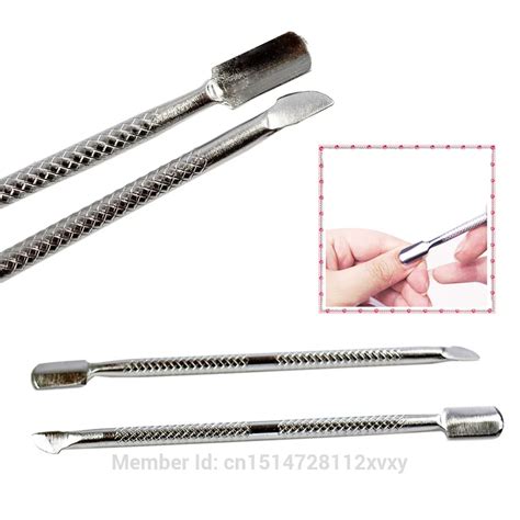 Stainless Steel Cuticle Nail Pusher Spoon Remover Metal Nail Cleaner