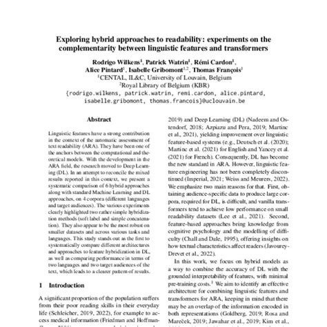 Exploring Hybrid Approaches To Readability Experiments On The