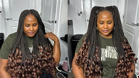 How To Individual Crochet Illusion For Curly Box Braids Youtube