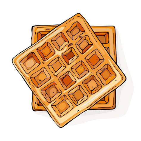 Two Belgian Waffles With Berry Stock Vector Illustration Of Delicious