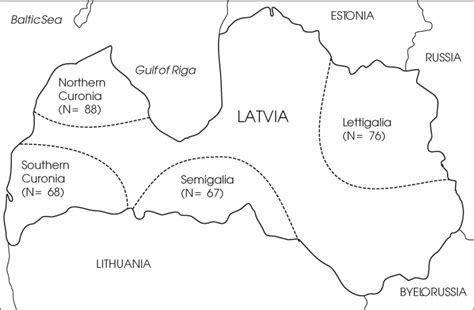 Latvian Regions Map - Foto Kolekcija